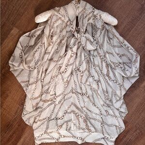 D&G Cream and Brown Chain Pattern Blouse